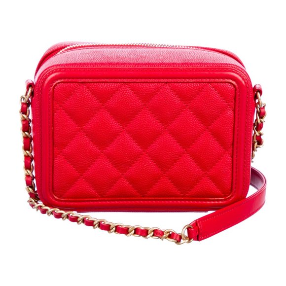 SOLD Chanel Red Filigree Vanity Mini Crossbody Bag - Picture 4 of 10